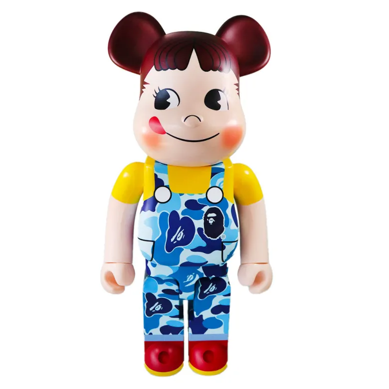 1000% Bearbrick BAPE × Pekochan (Blue)