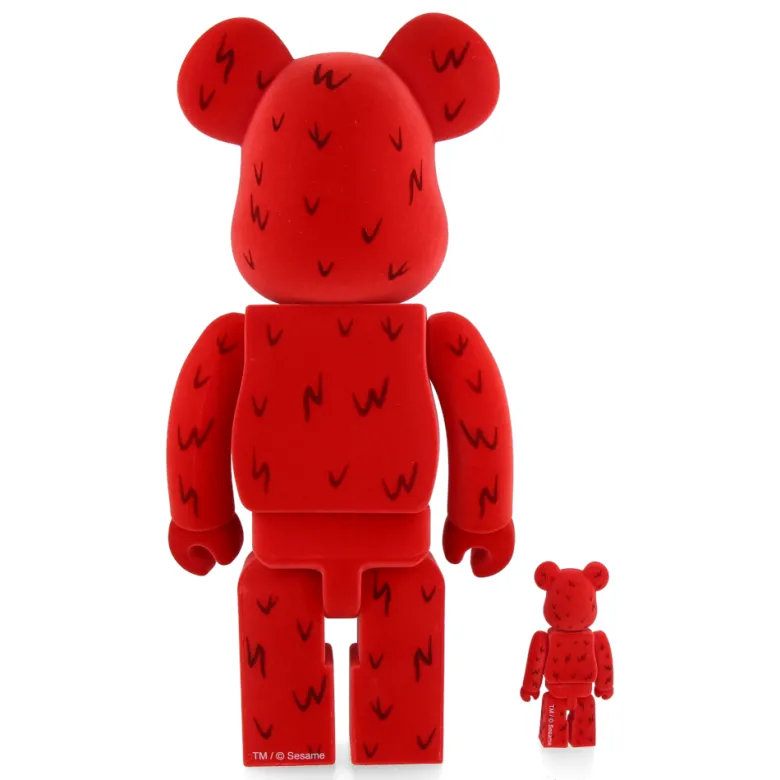 400% + 100% Bearbrick Elmo Flocky Ver.