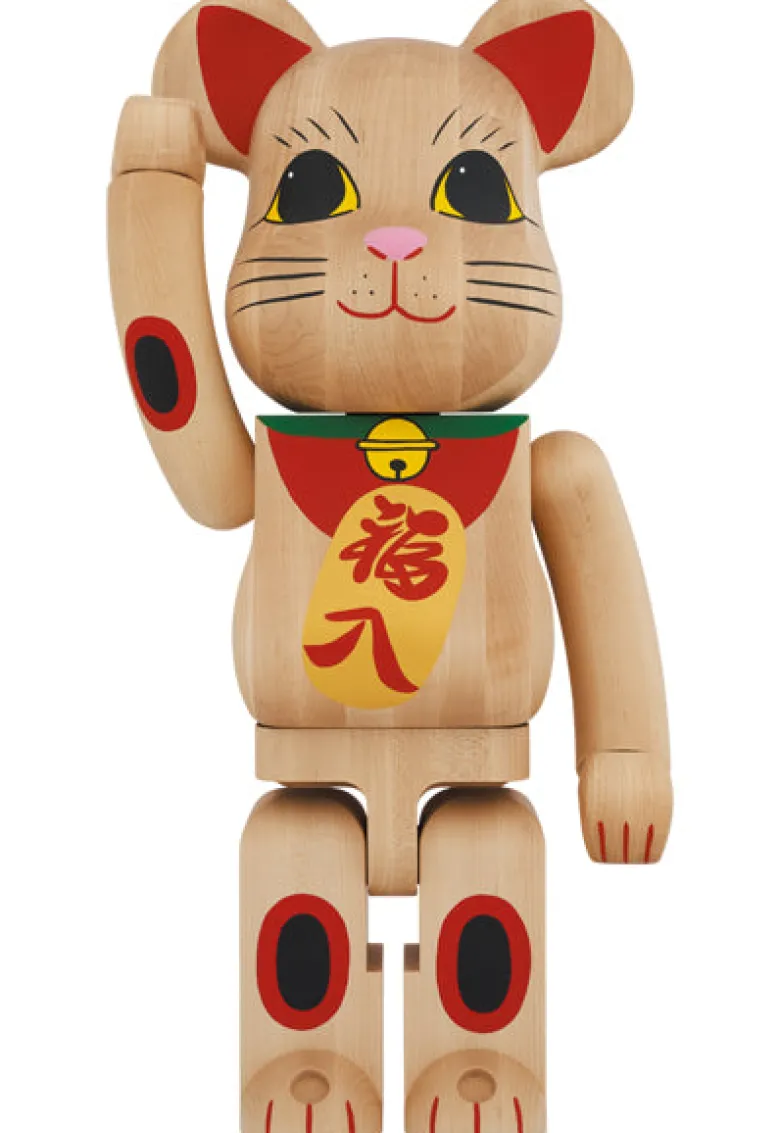 1000% Bearbrick Karimoku Maneki Neko (red)