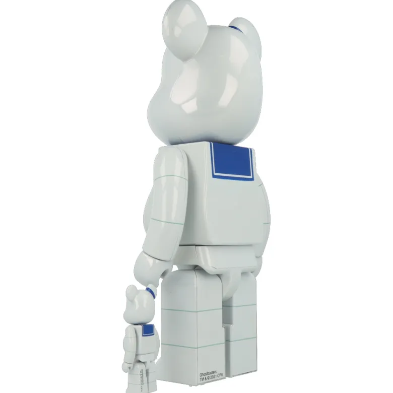 400% + 100% Bearbrick Stay Puft Marshmallow Man White Chrome (SOS Fantômes)