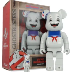 400% + 100% Bearbrick Stay Puft Marshmallow Man White Chrome (SOS Fantômes)