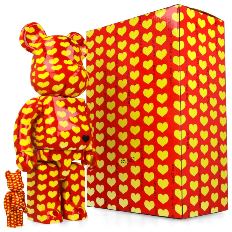 400% + 100% Bearbrick Yellow Heart Reverse Ver.