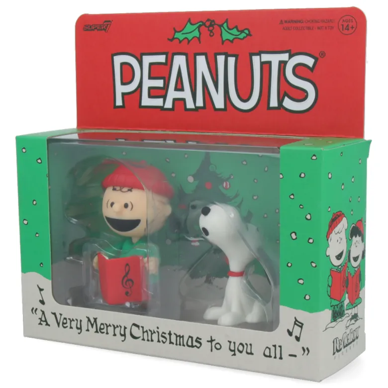 Charlie Brown and Snoopy (Caroling) - ReAction Figures Holiday Box Set