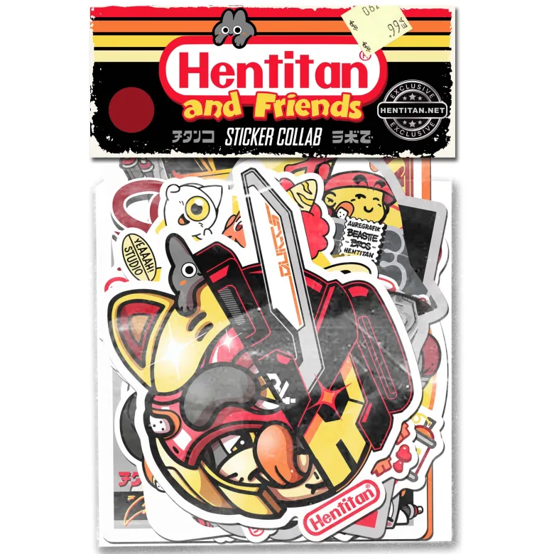 Hentitan and Friends - Brown Sticker Pack