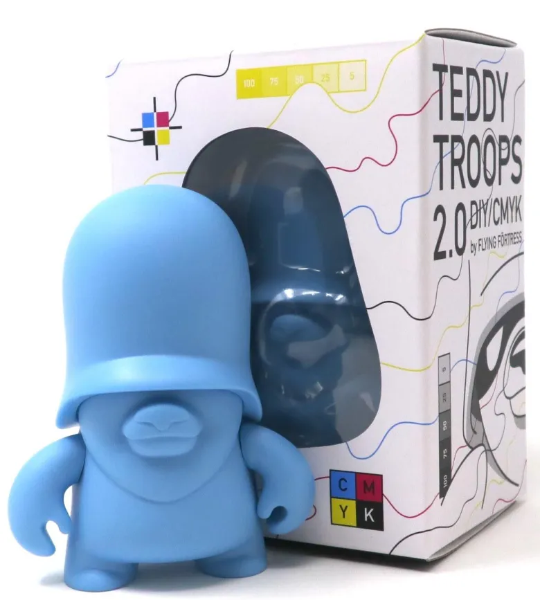 4" Teddy Troops 2.0 DIY/CMYK - Cyan