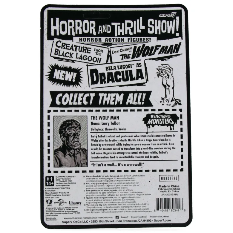Universal Monsters ReAction+ Wave 1 - The Wolf Man